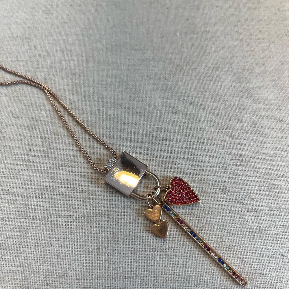 Keep Collective Rose Gold and Red Heart Pendant Necklace